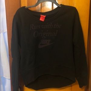 Nike Hi-Low Slogan Black Pullover